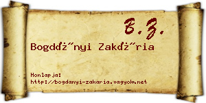 Bogdányi Zakária névjegykártya